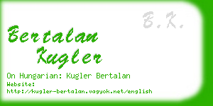 bertalan kugler business card